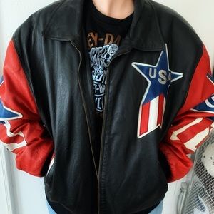 Vintage Leather “USA” jacket